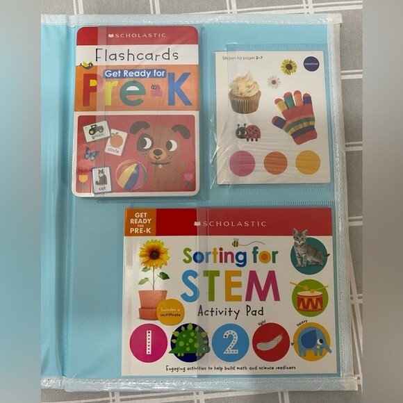 NWOT Get Ready for Pre-K Learning File Kit Workbooks Activity Practice Flashcard - Picture 7 of 8